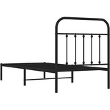  Metalni okvir za krevet s uzglavljem crni 90x200 cm | shoptok.hr