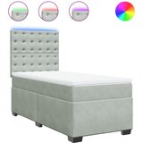 vidaXL Box spring postelja z vzmetnico svetlo siv 90x190 cm žamet, (21309518) Cene