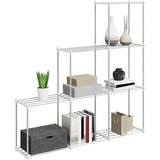  Cijevna polica s pohranom Bijelo 129 x 27 x 132 cm Aluminij | shoptok.hr