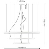  Lestenec RIO 3 55/78/110 bela LED 4000K, (21348297) | Shoptok.si