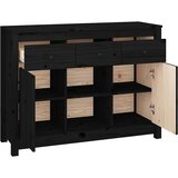  Komoda crna 100 x 35 x 74,5 cm od masivne borovine | shoptok.hr