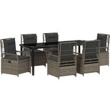  Set od 7 komada vrtnih stolova sivi poli ratan | shoptok.hr
