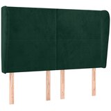  Uzglavlje s ušima tamnozeleno 147x23x118/128 cm baršunasto | shoptok.hr