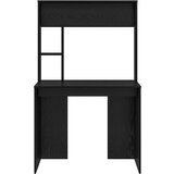 vidaXL Miza s polico Črni hrast 91 x 50 x 149 cm Konstruiran les | Shoptok.si