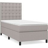  Box spring postelja z vzmetnico svetlo siva 90x200 cm blago, (20846676) | Shoptok.si