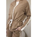 Kesi Women's cotton set with stripe and welts camel | shoptok.hr