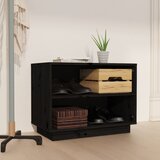 vidaXL Ormarić za cipele crni 60 x 34 x 45 cm od masivne borovine Cijene
