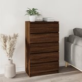 The Living Store Predalnik rjav hrast 60x36x103 cm inženirski les - Omara S Predali, (21436141) Cene