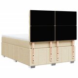  Krevet s oprugama i madracem krem 140x200 cm od tkanine | shoptok.hr