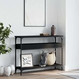 vidaXL Konzolni stol s policama crni 100x29x75 cm konstruirano drvo | shoptok.hr