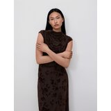 Reserved Asimetrična midi haljina - tamnosmeđe | shoptok.hr