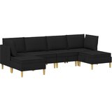  Set namještaja za dnevni boravak s jastukom 6 pcs Crna Tkanina | shoptok.hr