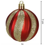  Set Božićnih kuglica 6 cm - Crvena/Zlatna (6 komada) | shoptok.hr