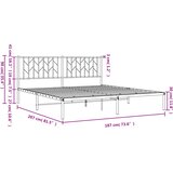  Metalni okvir za krevet s uzglavljem crni 180x200 cm | shoptok.hr