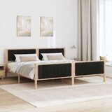  Okvir kreveta Smeđa i crna 200 x 200 cm Masivna borovina | shoptok.hr