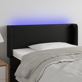 vidaXL LED posteljno vzglavje črno 83x16x78/88 cm umetno usnje Cene
