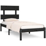  Posteljni okvir črn iz trdnega lesa 100x200 cm, (20643758) | Shoptok.si