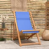 The Living Store Ležalnik iz tikovine 56x105x96 cm modre barve - Stol Za Na Plažo, (21483370) | Shoptok.si