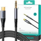 STEREO AUDIO KABEL AUX 3,5 MM MINI JACK - USB-C ZA TELEFON 1,2 M ČRN (SY-A07), (21980575)
