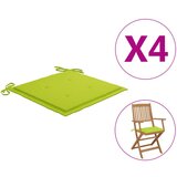 vidaXL Blazine za vrtne stole 4 kosi svetlo zelene 40x40x3 cm blago Cene
