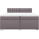  s oprugama i madracem sivi 200x200 cm od umjetne kože | shoptok.hr
