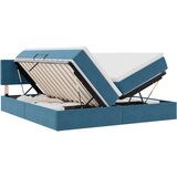  Postelja s shranjevanjem z vzmetnico Temno modra 100 x 200 cm, (5000100787) | Shoptok.si