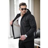 Dewberry 71189 Inside Faux Fur Mens Coat-BLACK Cene