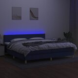  box spring s madracem LED plavi 200x200 cm od tkanine | shoptok.hr