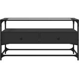 TV ormarić sa staklenom površinom crni 98 x 35 x 51 cm drveni | shoptok.hr
