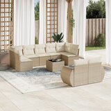  10-dijelni set vrtnih sofa s jastucima bež od poliratana | shoptok.hr