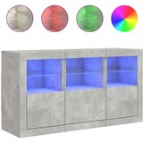 vidaXL Komoda z LED lučkami betonsko siva 123x37x67 cm | Shoptok.si