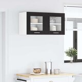 vidaXL Viseča omarica Riga 2 pcs Črna Orehovina 40 x 31 x 40 cm | Shoptok.si