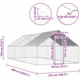Vanjski kavez za kokoši od pocinčanog čelika 2,75 x 6 x 1,92 m | shoptok.hr
