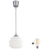 Brilagi LED luster na sajli RETRO GLASS 1xE27/60W/230V, prečnik 20 cm, srebrna/bela | Eponuda.com