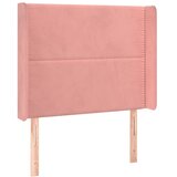  Uzglavlje s ušima ružičasto 93x16x118/128 cm baršunasto | shoptok.hr