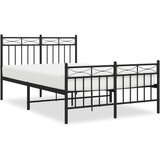  The Living Store Kovinski posteljni okvir z vzglavjem in vznožjem črn 120x190 cm - Posteljni Okvir, (21452209) | Shoptok.si
