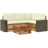  Set vanjskih sofa 5 kom. Prirodna i krem Poliester | shoptok.hr