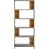 CARRYHOME regal 80/194/30 cm črna, barve hrasta, temno siva | Shoptok.si