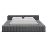Makamii Temno siva oblazinjena zakonska postelja z letvenim dnom 160x200 cm Akela – | Shoptok.si