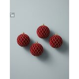 Sinsay Set božićnih kuglica sa zlatnim geometrijskim uzorkom i bar&amp;scaron;unastom zavr&amp;scaron;nom obradom 4 pack Slike