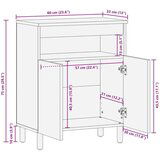 Komoda 60x33x75 cm od masivnog drva bagrema | shoptok.hr