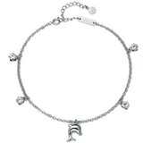 Ženska oliver weber dolphin crystal steel narukvica za nogu od hirurškog Čelika sa swarovski kristalom ( 39100 )