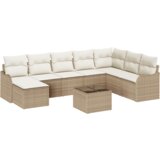 vidaXL 9 komadni set vrtnih sofa s jastučićima smeđi poliratan | shoptok.hr