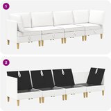  Set namještaja za dnevni boravak 4 pcs Bijela Tkanina | shoptok.hr