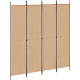  4-panelni pregradni zid Bež 200 x 220 cm Tkanina | shoptok.hr