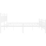 Metalni okvir kreveta uzglavlje i podnožje bijeli 193x203 cm | shoptok.hr