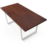 Bearsdon Jedilna miza | moderna mansardna miza s površino iz vezanega lesa | 180 x 90 cm | videz tikovine | za kuhinjo in jedilnico | izpolnjuje evropske standarde