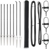 vidaXL Ograja v obliki heksagona Siva 1,5x10 m Jeklo, Ograjne stebre s trnom 7 kos Ø32 mm 170 cm Galvanizirano jeklo | Shoptok.si