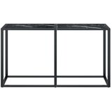vidaXL Konzolna mizica črni marmor 140x35x75,5 cm kaljeno steklo | Shoptok.si