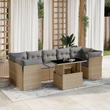  8-dijelni set vrtnih sofa od poliratana s jastucima bež | shoptok.hr